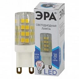 Лампочка светодиодная ЭРА STD LED JCD-5W-CER-840-G9 G9 5Вт керамика капсула нейтральный белый свет