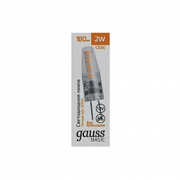 Лампа Gauss Basic G4 12V 2W 180lm 3000K силикон LED 1/20/200