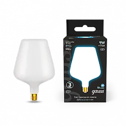 Лампа Gauss Filament V160 9W 890lm 4100К Е27 milky LED 1/6