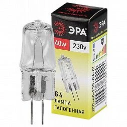 Лампочка галогенная ЭРА G4-JCD-40W-230V-CL G4 40Вт капсула теплый белый свет