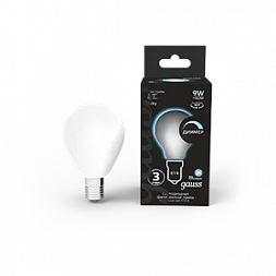 Лампа Gauss Filament Шар 9W 610lm 4100К Е14 milky диммируемая LED 1/10/50